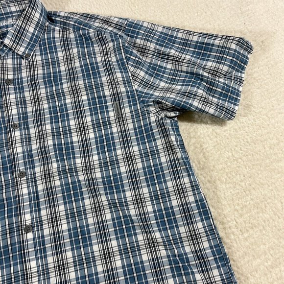 Wolverine Shirt Mens XL Short Sleeve Button Up Plaid Blue - Picture 4 of 9